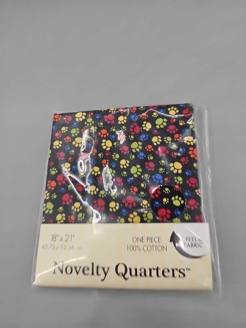 18"x21" Colorful Music Dog Paws Black Cotton Fabric Jo-ann Fabric New